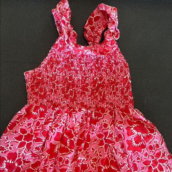 Crewcuts Floral Sundress Pink and Red Tiered Kids Dress size 5T - Picture 2 of 8